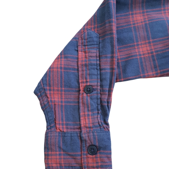 J Crew Men's Red Plaid Workshirt Button Down - Picture 7 of 9